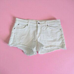 7 FOR ALL MANKIND White Denim Cutoff Shorts Size 30